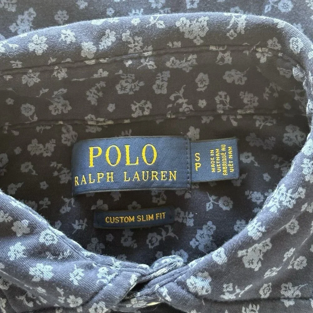 Polo Ralph Lauren CUSTOM SLIM FIT Men’s SMALL Floral Polo Shirt Preppy Old Money